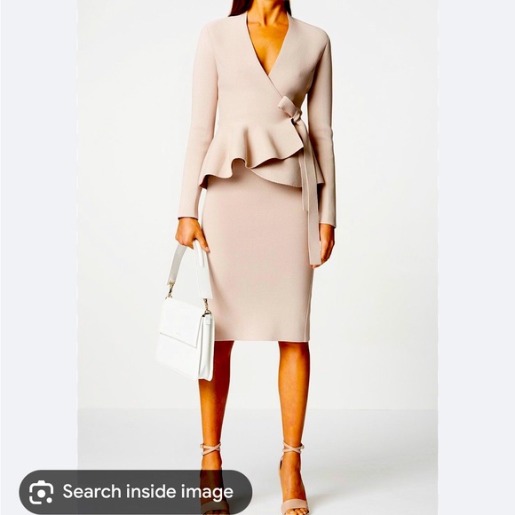 Scanlan Theodore crepe knit jacket top beige small clay - Picture 2 of 5